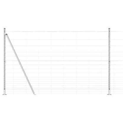 vidaXL Welded Wire Fence with Concrete Base 50 x 1.5 m Silver Mesh 2