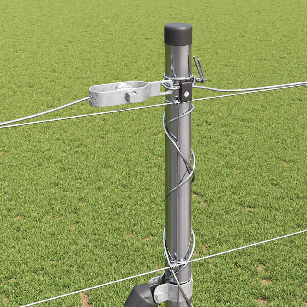 vidaXL Welded Wire Fence with Concrete Base 50 x 1.6 m Silver Mesh 5