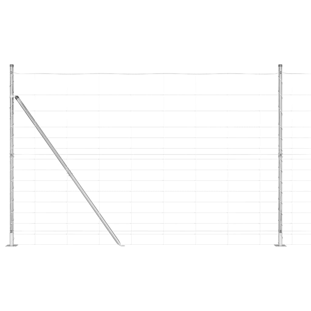vidaXL Welded Wire Fence with Concrete Base 50 x 1.6 m Silver Mesh 2