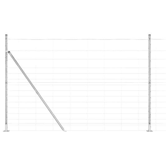 vidaXL Welded Wire Fence with Concrete Base 50 x 1.6 m Silver Mesh 2