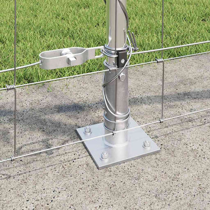 vidaXL Welded Wire Fence with Concrete Base 100 x 0.8 m Silver Mesh 4