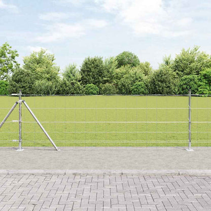 vidaXL Welded Wire Fence with Concrete Base 100 x 0.8 m Silver Mesh 1