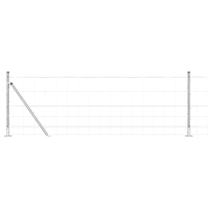 vidaXL Welded Wire Fence with Concrete Base 100 x 0.8 m Silver Mesh 2