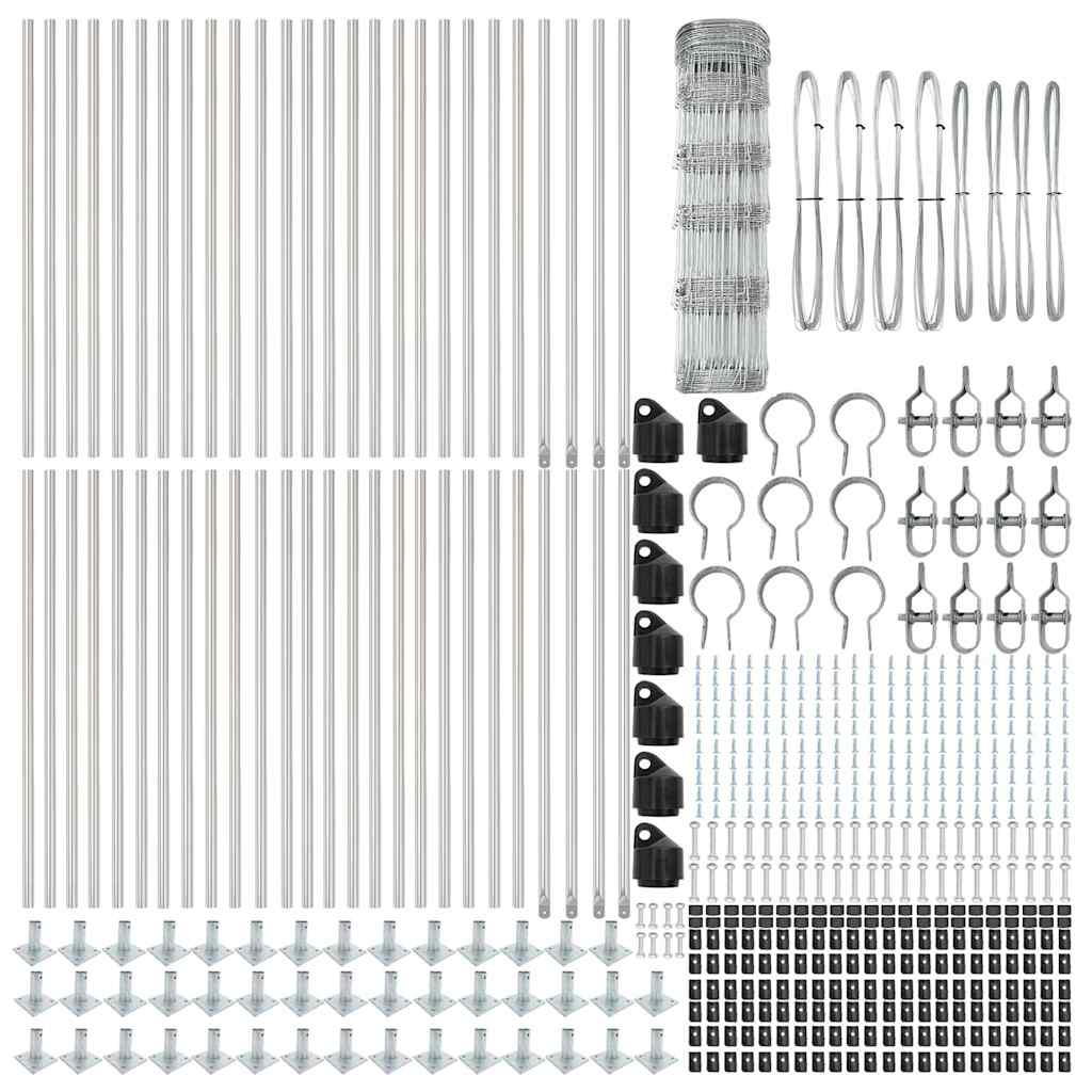 vidaXL Welded Wire Fence with Concrete Base 100 x 0.8 m Silver Mesh 6