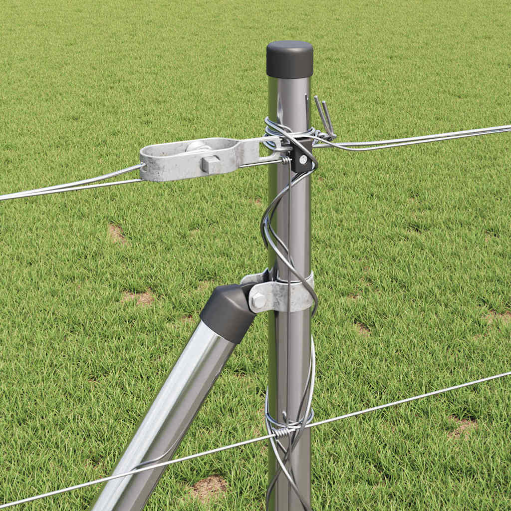 vidaXL Welded Wire Fence with Concrete Base 100 x 0.8 m Silver Mesh 5