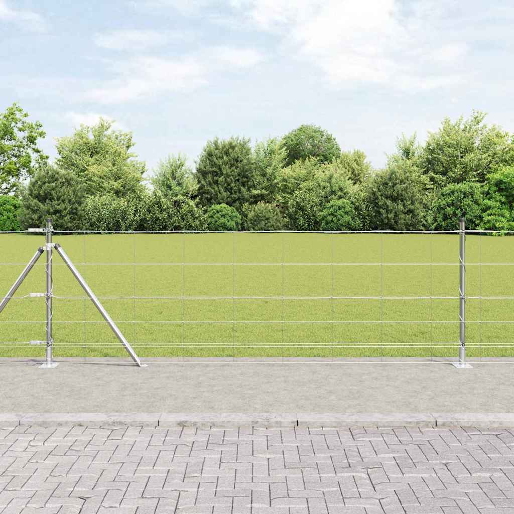 vidaXL Welded Wire Fence with Concrete Base 100 x 0.8 m Silver Mesh 1