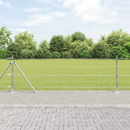 vidaXL Welded Wire Fence with Concrete Base 100 x 0.8 m Silver Mesh 1