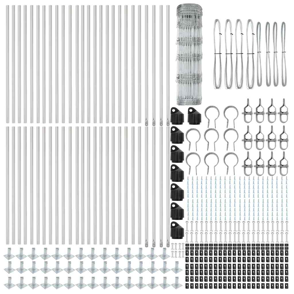 vidaXL Welded Wire Fence with Concrete Base 100 x 0.8 m Silver Mesh 6