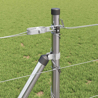 vidaXL Welded Wire Fence with Concrete Base 100 x 0.8 m Silver Mesh 5
