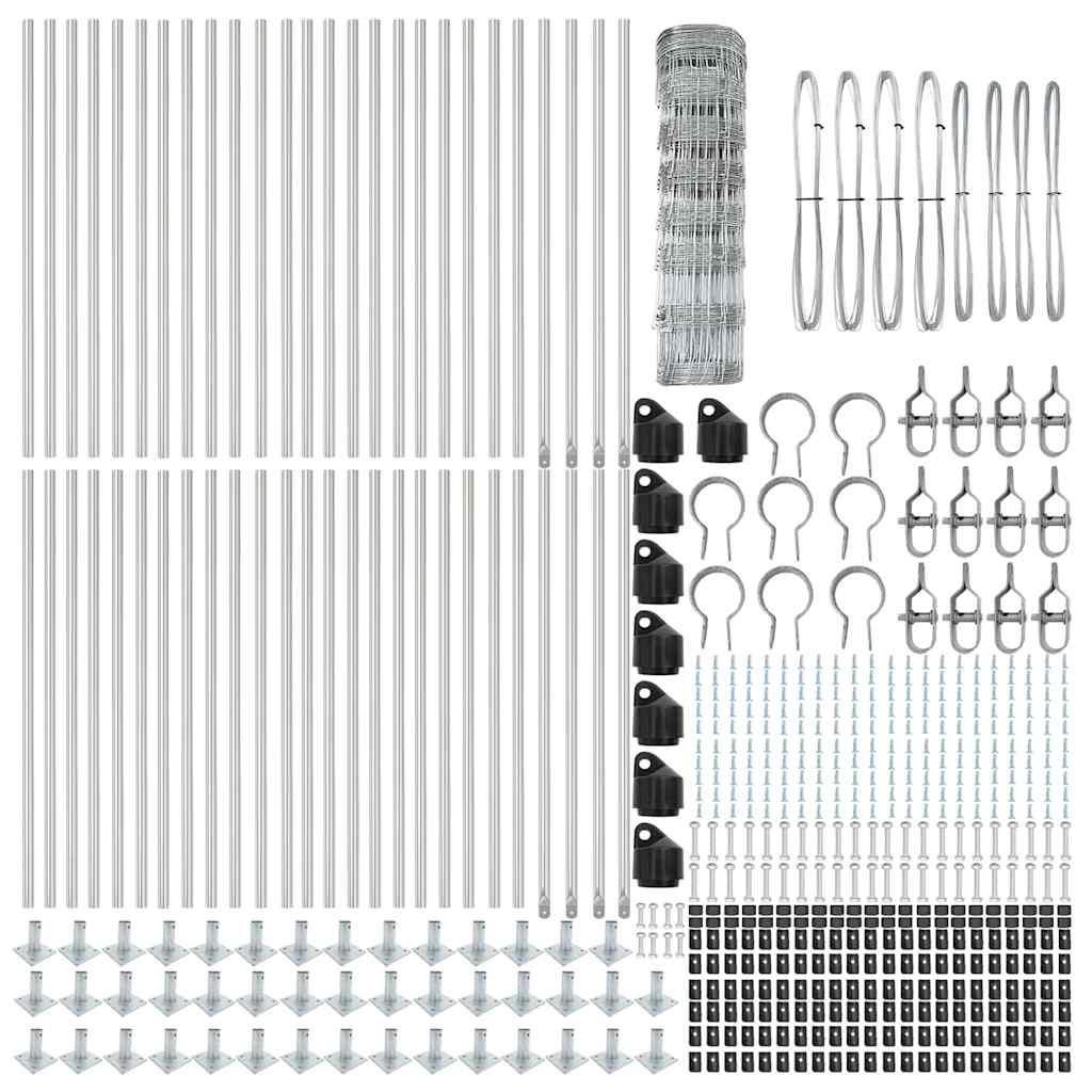 vidaXL Welded Wire Fence with Concrete Base 100 x 0.8 m Silver Mesh 6