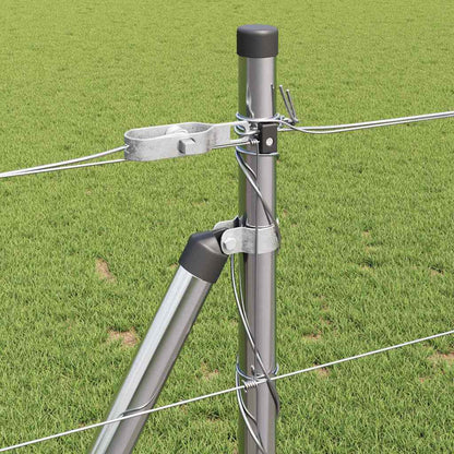 vidaXL Welded Wire Fence with Concrete Base 100 x 1 m Galvanised Steel 5