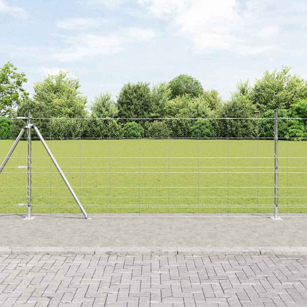 vidaXL Welded Wire Fence with Concrete Base 100 x 1 m Galvanised Steel 1