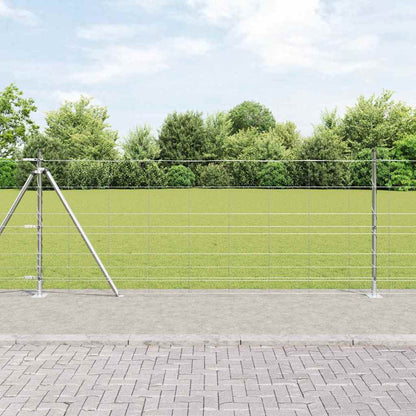 vidaXL Welded Wire Fence with Concrete Base 100 x 1 m Galvanised Steel 1