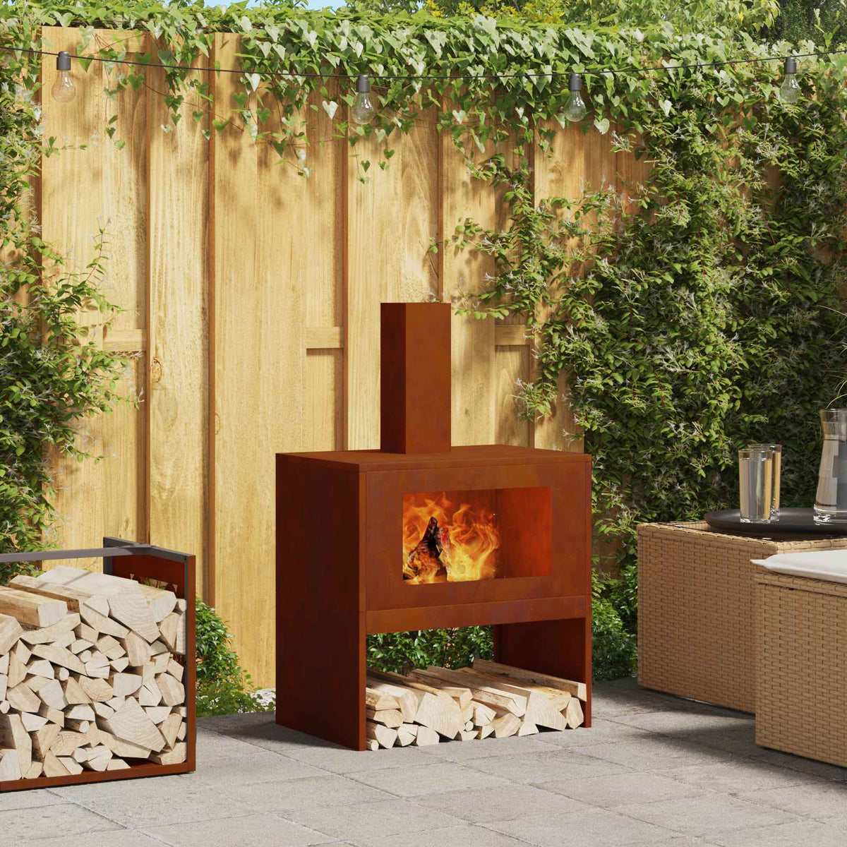 Fire Pit Rusty Weathering Steel Weathered steel/brown 60 cm 40 cm