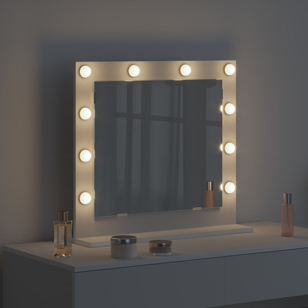 Vanity Mirror 60 x 55 x 18 cm Rectangular White