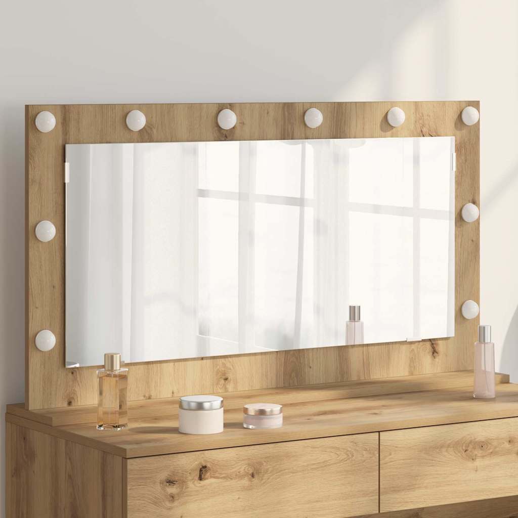 Vanity Mirror 100 x 55 x 18 cm Rectangular Artisan oak