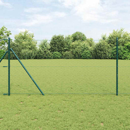 vidaXL Hexagonal Fence Ground Fix 50 x 1.4 m PVC-Coated Steel Green 1