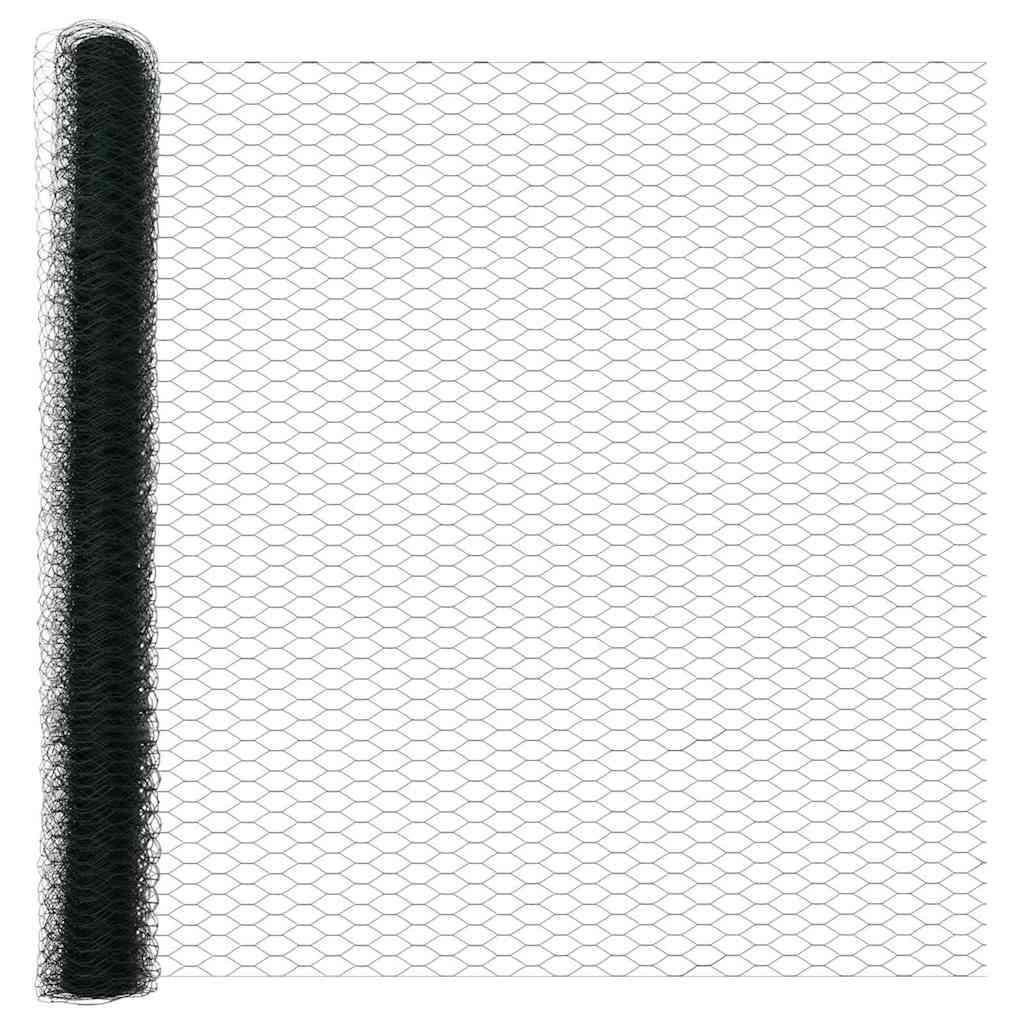 vidaXL Hexagonal Fence Ground Fix 50 x 1.6 m PVC-Coated Steel Green 6