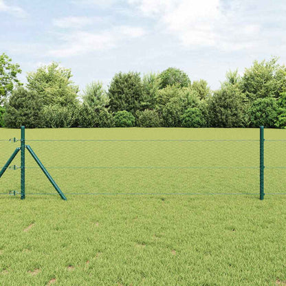 vidaXL Hexagonal Fence Ground Fix 100 x 0.8 m PVC-Coated Steel Green 1