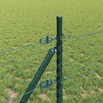 vidaXL Hexagonal Fence Ground Fix 100 x 0.8 m PVC-Coated Steel Green 4