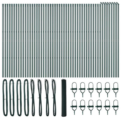 vidaXL Hexagonal Fence Ground Fix 100 x 1 m PVC-Coated Steel Green 2