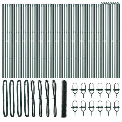 vidaXL Hexagonal Fence Ground Fix 100 x 1 m PVC-Coated Steel Green 2