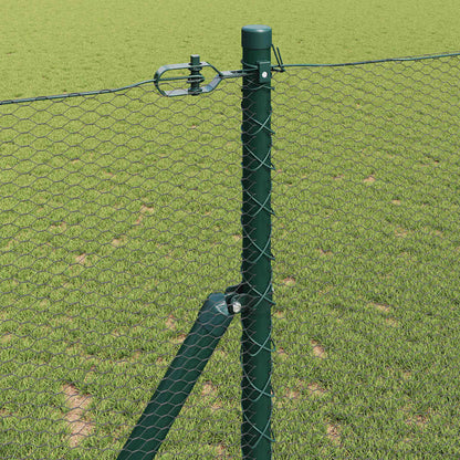 vidaXL Hexagonal Fence Ground Fix 50 x 1.4 m PVC-Coated Steel Grey 4