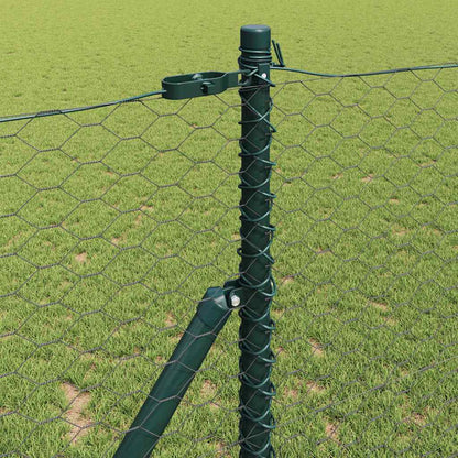 vidaXL Hexagonal Fence Ground Fix 50 x 1.4 m PVC-Coated Steel Grey 4