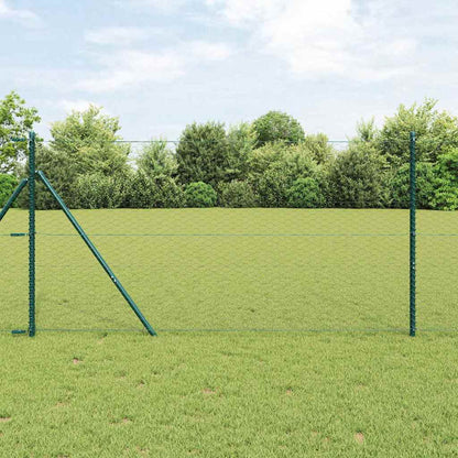 vidaXL Hexagonal Fence Ground Fix 50 x 1.4 m PVC-Coated Steel Grey 1
