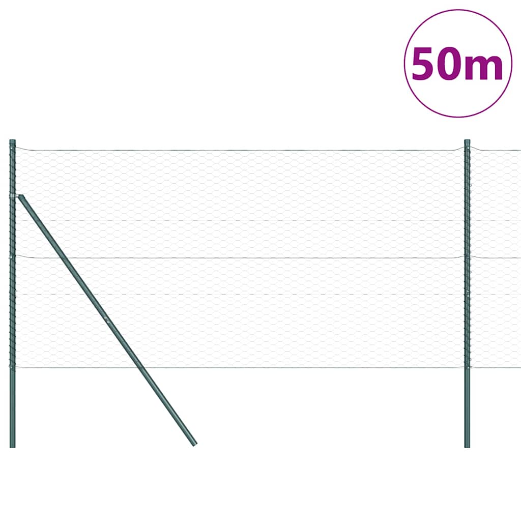 vidaXL Hexagonal Fence Ground Fix 50 x 1.4 m PVC-Coated Steel Grey 3