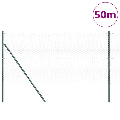 vidaXL Hexagonal Fence Ground Fix 50 x 1.4 m PVC-Coated Steel Grey 3