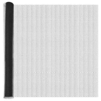 vidaXL Hexagonal Fence Ground Fix 50 x 1.5 m PVC-Coated Steel Grey 6