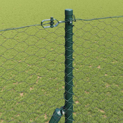 vidaXL Hexagonal Fence Ground Fix 50 x 1.5 m PVC-Coated Steel Grey 4