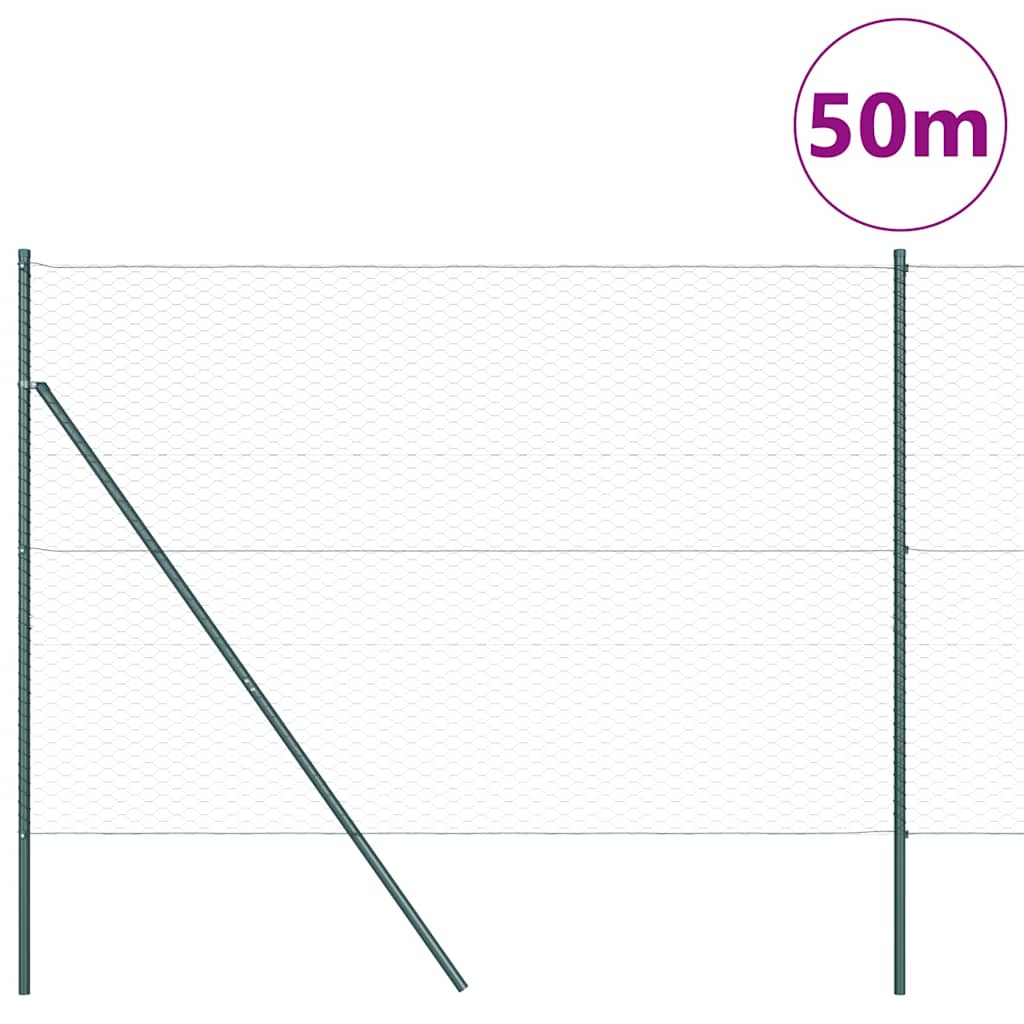 vidaXL Hexagonal Fence Ground Fix 50 x 1.5 m PVC-Coated Steel Grey 3