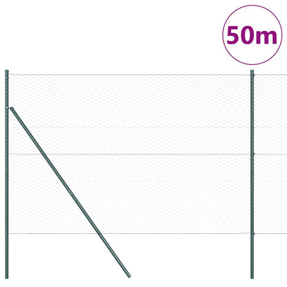 vidaXL Hexagonal Fence Ground Fix 50 x 1.5 m PVC-Coated Steel Grey 3