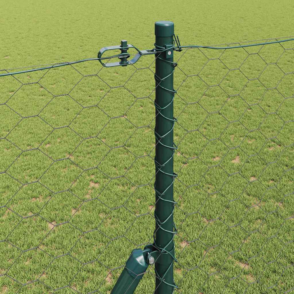 vidaXL Hexagonal Fence Ground Fix 50 x 1.5 m PVC-Coated Steel Grey 4