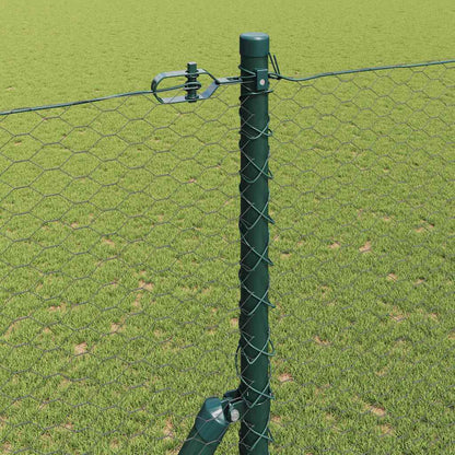vidaXL Hexagonal Fence Ground Fix 50 x 1.6 m PVC-Coated Steel Grey 4