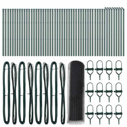 vidaXL Hexagonal Fence Ground Fix 100 x 0.8 m PVC-Coated Steel Grey 2