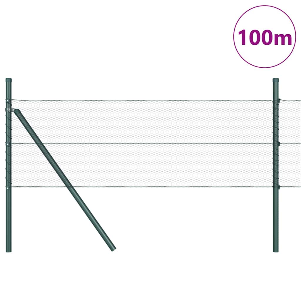 vidaXL Hexagonal Fence Ground Fix 100 x 0.8 m PVC-Coated Steel Grey 3
