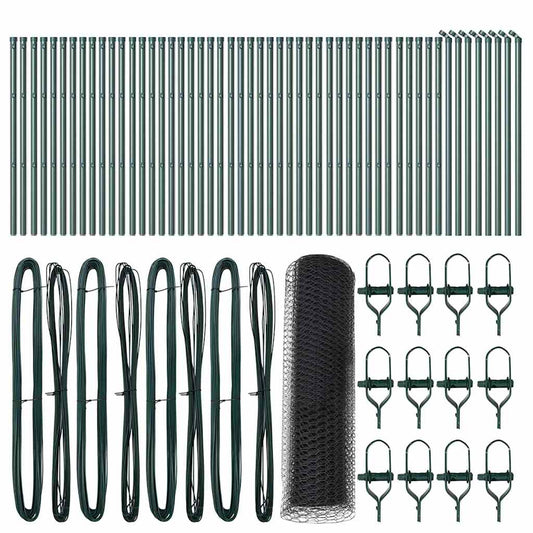 vidaXL Hexagonal Fence Ground Fix 100 x 0.8 m PVC-Coated Steel Grey 2