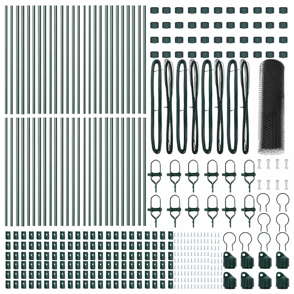 vidaXL Hexagonal Fence Ground Fix 100 x 0.8 m PVC-Coated Steel Grey 5