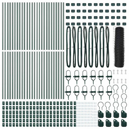 vidaXL Hexagonal Fence Ground Fix 100 x 0.8 m PVC-Coated Steel Grey 5
