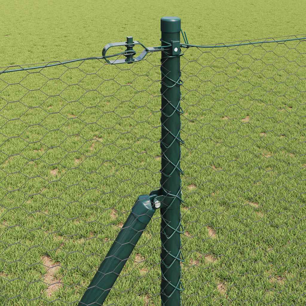 vidaXL Hexagonal Fence Ground Fix 100 x 1 m PVC-Coated Steel Grey Mesh 4