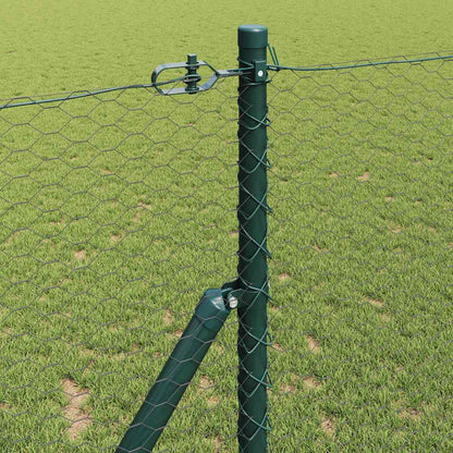 vidaXL Hexagonal Fence Ground Fix 100 x 1 m PVC-Coated Steel Grey Mesh 4
