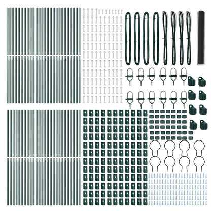 vidaXL Hexagonal Fence Ground Fix 100 x 1 m PVC-Coated Steel Grey Mesh 5