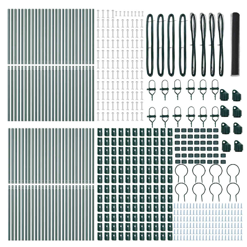 vidaXL Hexagonal Fence Ground Fix 100 x 1 m PVC-Coated Steel Grey Mesh 5
