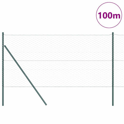 vidaXL Hexagonal Fence Ground Fix 100 x 1 m PVC-Coated Steel Grey Mesh 3
