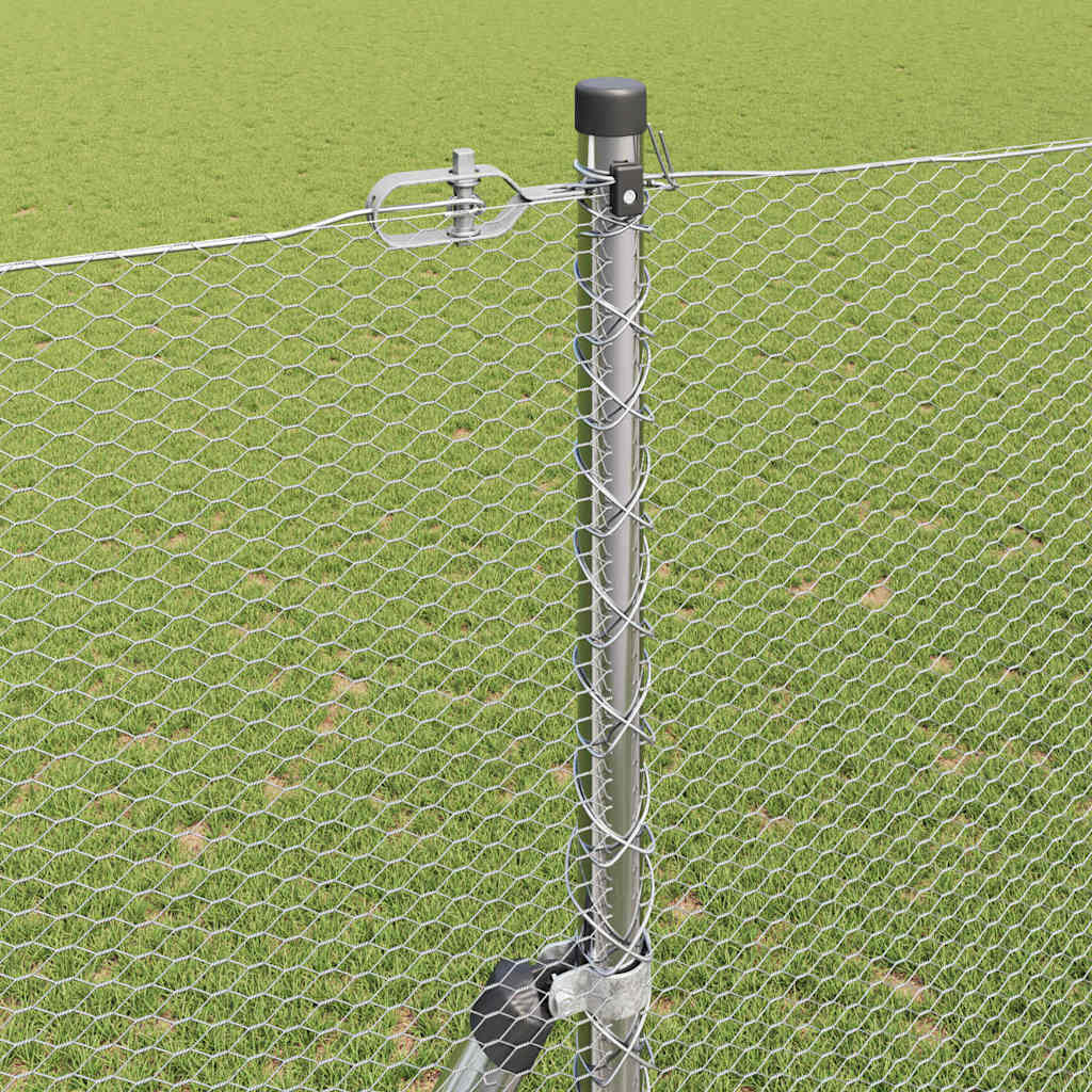vidaXL Hexagonal Fence Ground Fix 50 x 1.5 m Galvanised Steel Silver 4