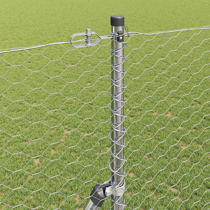 Hexagonal Fence Ground Fix 50 x 1 m Silver Galvanised Steel mesh Size 36 mm mesh 1.5 m
