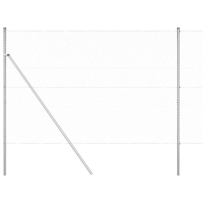 Hexagonal Fence Ground Fix 50 x 1 m Silver Galvanised Steel mesh Size 36 mm mesh 1.5 m